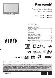 Manual Panasonic TX-L32GA11 Viera LCD Television
