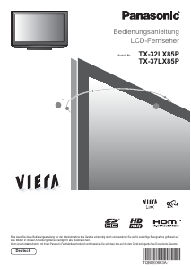Bedienungsanleitung Panasonic TX-37LX85P Viera LCD fernseher