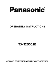 Manual Panasonic TX-32D302B LCD Television