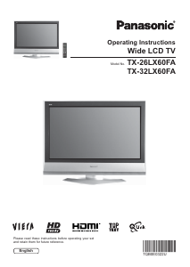 Manual Panasonic TX-32LX60FA Viera LCD Television