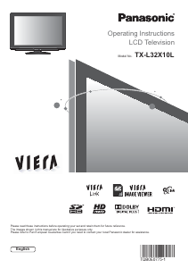 Manual Panasonic TX-L32X10L Viera LCD Television