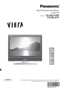 Manual Panasonic TX-20LA70P Viera LCD Television