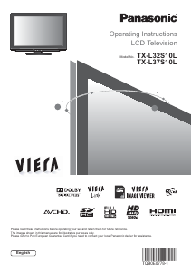 Manual Panasonic TX-L37S10L Viera LCD Television