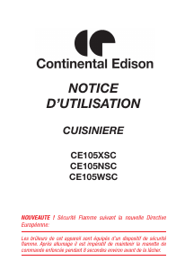 Mode d’emploi Continental Edison CE105WSC Cuisinière