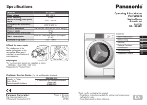 Manual Panasonic NA-149XR1 Washing Machine