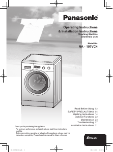 Manual Panasonic NA-107VC4WAE Washing Machine