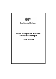 Mode d’emploi Continental Edison CELL5100B Lave-linge