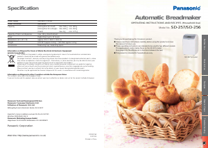 Manual Panasonic SD-257WXC Bread Maker
