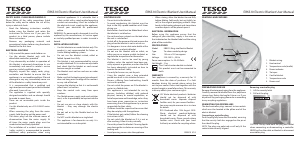 Manual Tesco EBKS10 Electric Blanket