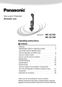 Manual Panasonic MC-UL742 Vacuum Cleaner