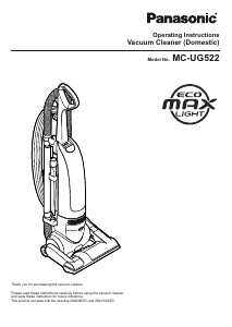 Manual Panasonic MC-UG522 Vacuum Cleaner