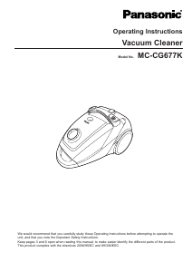 Manual Panasonic MC-CG677K Vacuum Cleaner