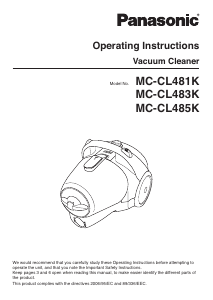 Manual Panasonic MC-CL481K Vacuum Cleaner