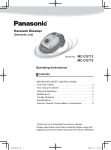 Manual Panasonic MC-CG712 Vacuum Cleaner