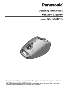 Manual Panasonic MC-CG881K Vacuum Cleaner