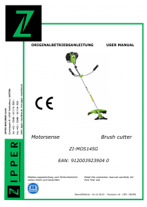 Handleiding Zipper ZI-MOS 145G Heggenschaar