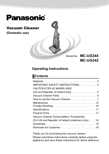 Manual Panasonic MC-UG344 Vacuum Cleaner