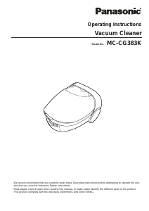 Manual Panasonic MC-CG383K Vacuum Cleaner
