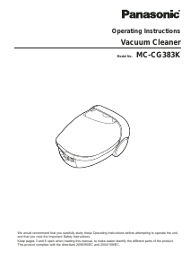 Bruksanvisning Panasonic MC-CG383K Dammsugare