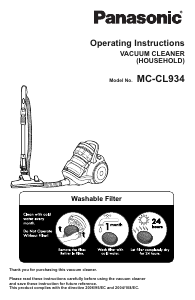 Manual Panasonic MC-CL934 Vacuum Cleaner