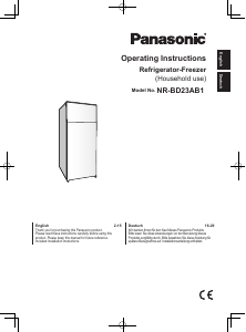 Handleiding Panasonic NR-BD23AB1 Koel-vries combinatie