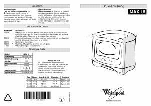 Bruksanvisning Whirlpool MAX 16/WH Mikrovågsugn