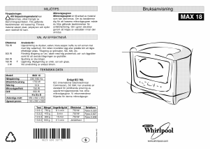 Bruksanvisning Whirlpool MAX 18/AB Mikrovågsugn