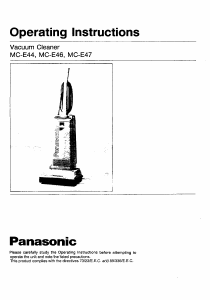 Manual Panasonic MC-E44 Vacuum Cleaner