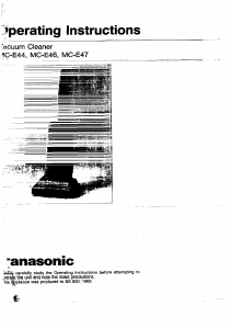 Bruksanvisning Panasonic MC-E47 Dammsugare