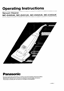 Manual Panasonic MC-E451UK Vacuum Cleaner