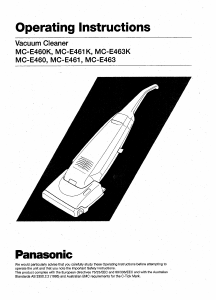Manual Panasonic MC-E460K Vacuum Cleaner