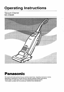 Manual Panasonic MC-E563K Vacuum Cleaner