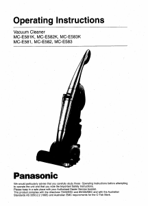 Manual Panasonic MC-E581 Vacuum Cleaner