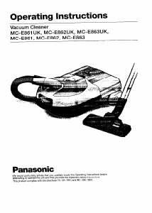 Manual Panasonic MC-E862UK Vacuum Cleaner