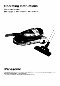 Handleiding Panasonic MC-E960K Stofzuiger