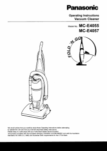 Manual Panasonic MC-E4055 Vacuum Cleaner