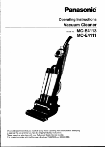 Manual Panasonic MC-E4113 Vacuum Cleaner