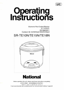 Manual Panasonic SR-TE18N Rice Cooker