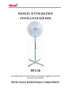 Mode d’emploi Harper HVL16 Ventilateur