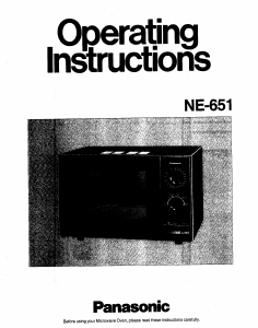 Manual Panasonic NE-651 Microwave