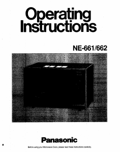 Manual Panasonic NE-662 Microwave