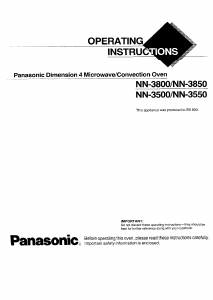 Manual Panasonic NN-3550 Microwave