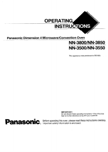 Manual Panasonic NN-3800 Microwave