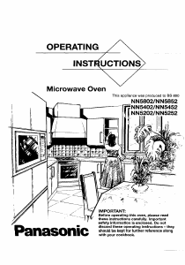 Manual Panasonic NN-5252 Microwave