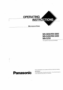 Manual Panasonic NN-5450 Microwave