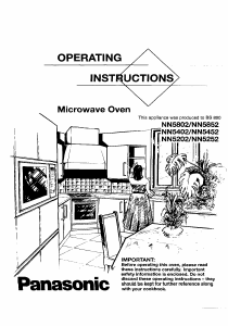 Manual Panasonic NN-5452 Microwave