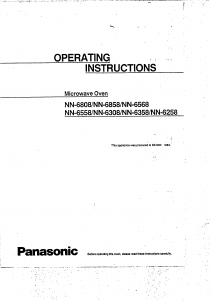 Manual Panasonic NN-6258 Microwave