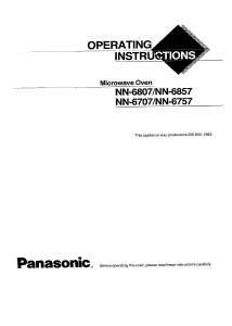 Manual Panasonic NN-6707 Microwave