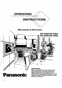 Bruksanvisning Panasonic NN-K805 Mikrovågsugn