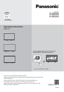 Manual Panasonic TX-32ES403E LED Television